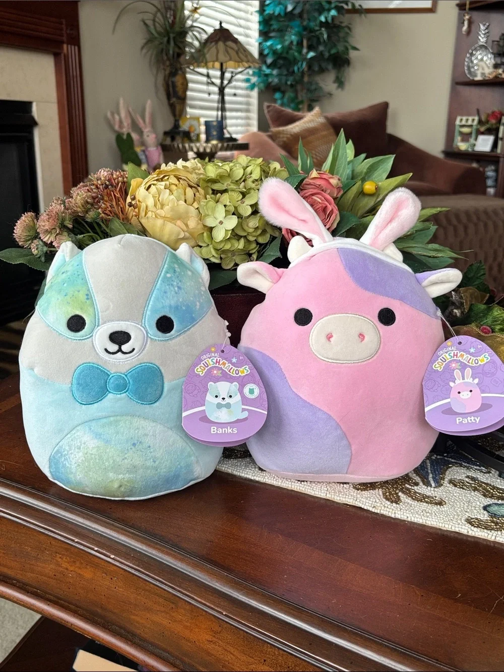 Squishmallows Banks & Patty Plush Set 8” Pastel Stuffed Animals Collectibles
